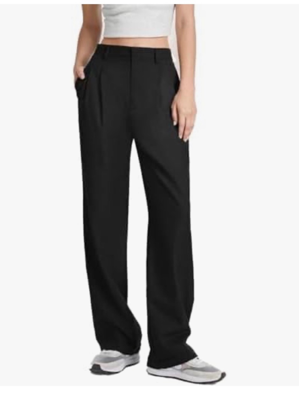 High-Rise Black Wide-Leg Women's Pants